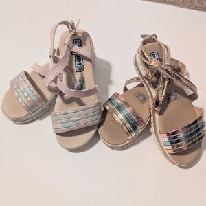 Coqueta Girls Multicolor Rainbow Sandals Sz 12.5